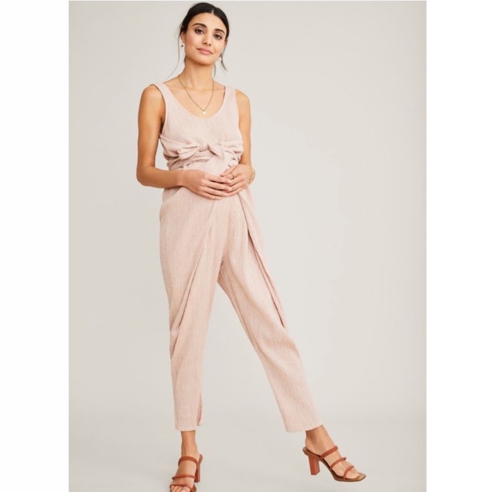 HATCH NWOT The Wrap Around Jumper Jumpsuit Petal Gingham Pink